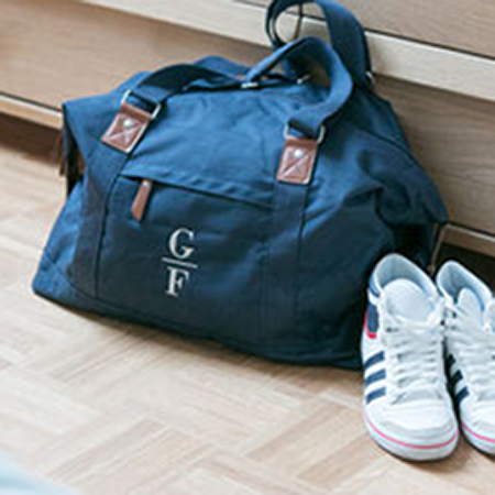 Weekender mit meinem Monogramm personalisiert oder bestickt